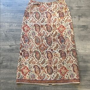 Paisley Print Pencil Skirt